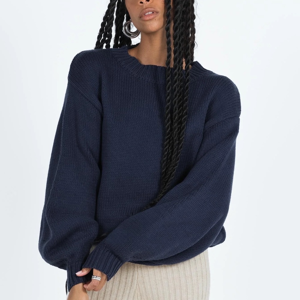 NWT Princess Polly navy Harmony sweater - Picture 2 of 5